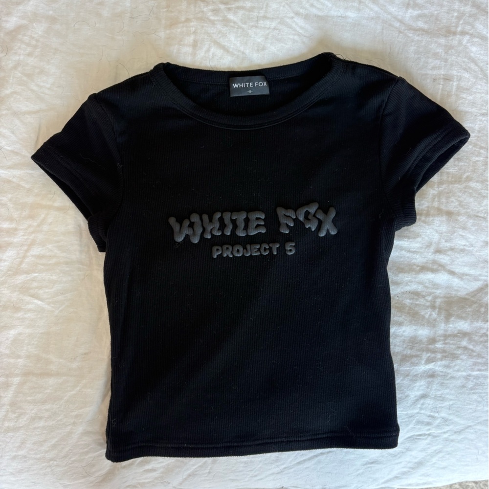 White Fox Boutique black baby tee